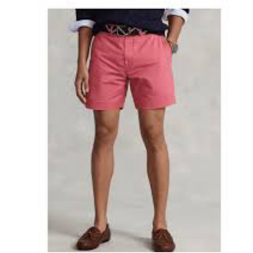 Polo Ralph Lauren Classic Fit 9” Pink Flat Front Cotton Men’s Shorts Size 36